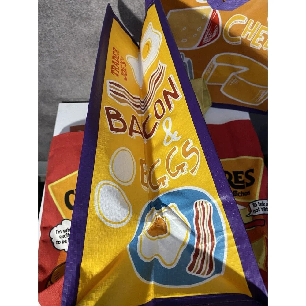 Trader Joe’s Reusable Bags Lot (3) - Cheese & PB&J/Mac Designs